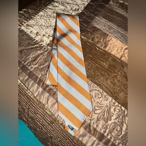 Robert Talbott Orange and Gray Striped Tie